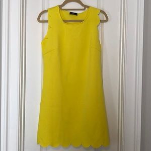 Yellow scallop dress